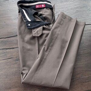 RC Tom James Men’s Brown Wool Dress Pants 36×39.5 – Flat Front, Regular Fit, Lux